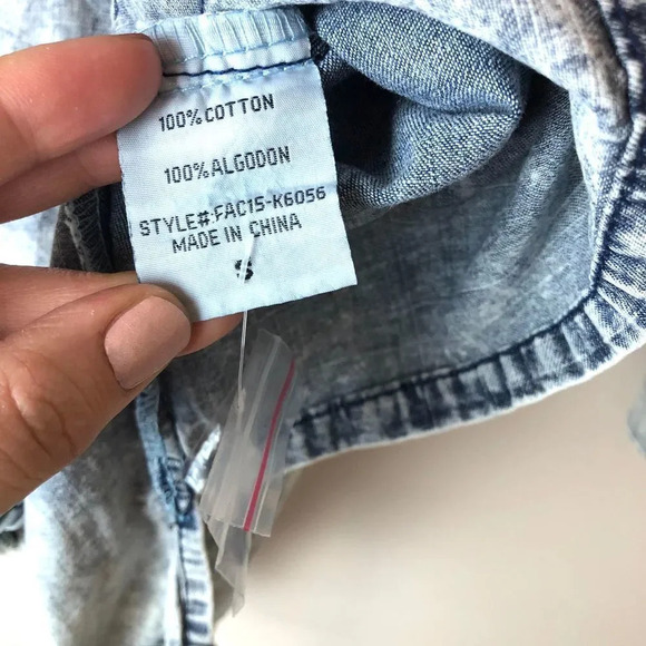 Faction | Acid Wash Drawstring Tunic Button Down - Picture 5 of 6